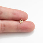 14K Solid Gold Lab Diamond Star Cartilage Flat Back Earring