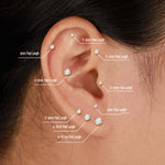 2.5-5mm Heart Lab Diamond Threadless Cartilage Flat Back Stud Earring in 14K Solid Gold