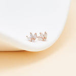 14K Rose Gold Lab Diamond Lotus Cartilage Stud Earring