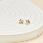Pear Cut Lab Grown Diamond Flat Back Stud Earrings in 14K Solid Gold