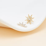 14K Solid Gold Push Pin Labret Stud, Lab Diamond Cartilage Stud