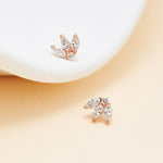 14K Rose Gold Lab Diamond Lotus Cartilage Stud Earring