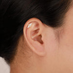 14K Solid Gold Kite Cut Moissanite Flat Back Earring