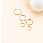 5-10mm 14K Solid Gold Bubble Clicker Hoop Earring Conch Daith Tragus Helix Ring 16G