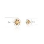 14K Solid Gold Floral Lab Diamond Threadless Cartilage Flat Back Stud Earring