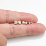 14K Solid Gold Lab Diamond Bezel Threadless Cartilage Flat Back Stud Earring