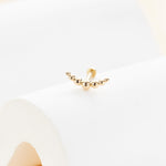 14K Solid Gold Bubble Curved Threadless Cartilage Flat Back Stud Earring