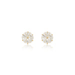 14K Solid Gold Triangle Moissanite Cartilage Flat Back Stud Earring