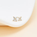 3.5mm/4mm 14K Solid Gold Flower Cartilage Stud Earrings, Threadless Push Pin Labret Stud