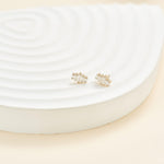 14K Solid Gold Baguette Lab Diamond Flat Back Earring