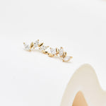 14K Solid Gold Lab Diamond Flat Back Earring 20G 18G 16G
