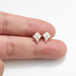 14K Solid Gold Moissanite Flat Back Earring