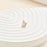 14K Solid Gold Lab Diamond Saturn Threadless Cartilage Flat Back Stud Earring