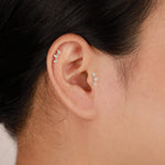 14K Solid Gold Pear Cut Lab Diamond Cartilage Flat Back Stud Earring