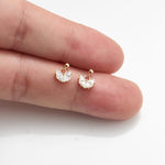 14K Solid Gold Fan Dangle Cartilage Flat Back Earring