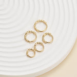 14K Solid Gold Lab Diamond Conch Hoop Earrings Hinged Seamless Clicker
