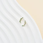 14K Solid Gold Moss Agate Cartilage Stud Threadless Flat Back Push Pin Earring