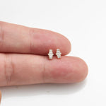 14K Solid Gold Baguette Lab Diamond Flat Back Earring