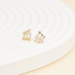 14K Solid Gold Marquise Lab Diamond Cartilage Flat Back Stud Earring