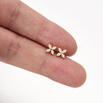 14K Solid Gold Marquise Lab Diamond Cartilage Flat Back Stud Earring