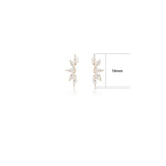 14K Solid Gold Marquise Lab Diamond Helix Stud Threadless Flat Back Earring