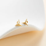 14K Solid Gold Triangle Threadless Flat Back Earrings: Cartilage, Helix, Conch Piercing