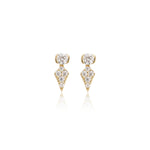 14K Solid Gold Lab Diamond Cartilage Flat Back Earring: Threadless Push Pin Stud