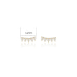 14K Solid Gold Pear Lab Diamond Threadless Helix Flat Back Stud Earring