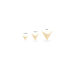 14K Solid Gold Pyramid Cartilage Stud Earring: Threadless Flat Back Stud