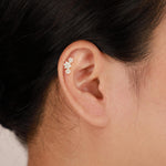 20G 18G 16G Lab-Grown Diamond Threadless Flat Back Helix Studs In 14K Solid Gold