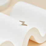 14K Solid Gold Lab Diamond Lightning Flat Back Earring