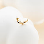14K Solid Gold Bubble Curved Threadless Cartilage Flat Back Stud Earring