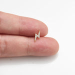 14K Solid Gold Lab Diamond Lightning Flat Back Earring