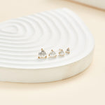 2.5-5mm Heart Lab Diamond Threadless Cartilage Flat Back Stud Earring in 14K Solid Gold