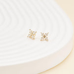 14K Solid Gold Marquise Lab Diamond Cartilage Flat Back Stud Earring