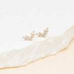 14K Solid Gold Lab-Grown Diamond Antler Cartilage Stud Earring, Threadless Push Pin Stud