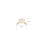 14K Solid Gold Baguette Lab Diamond Curved Cartilage Flat Back Stud Earring