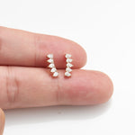 14K Solid Gold Pear Lab Diamond Threadless Helix Flat Back Stud Earring