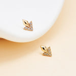 14K Solid Gold Lab Diamond Threadless Push Pin Labret Stud