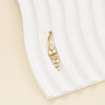 14K Solid Gold Round Lab Diamond Dangle Belly Button Ring 16G