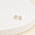 14K Solid Gold Lab Diamond Floral Cartilage Flat Back Stud Earring