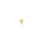 14K Solid Gold Star Threadless Cartilage Flat Back Stud Earring