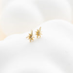 14K Solid Gold Star Threadless Cartilage Flat Back Stud Earring