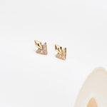 14K Solid Gold Lab Diamond Threadless Push Pin Labret Stud