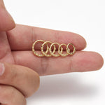 14K Solid Gold Lab Diamond Conch Hoop Earrings Hinged Seamless Clicker