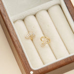 14K Solid Gold Lab Diamond Floral Clicker Hoop Helix Rook Helix Tragus Ring 16G