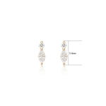 14K Solid Gold Lab Diamond Push Pin Labret stud 20G 18G 16G