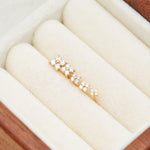 14K Solid Gold L-Shaped Lab Diamond Nose Studs 18G
