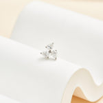14K Solid Gold Pear Lab Diamond Windmill Threadless Cartilage Flat Back Earring