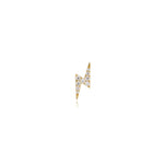 14K Solid Gold Lab Diamond Lightning Flat Back Earring